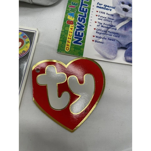 Ty Beanie Babies Silver Official Club Bag carrying Case 9”x 10” zip up lunchbox - Picture 3 of 16